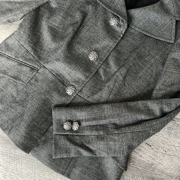 Dana Buchman gray blazer décor down Sz 10 - Picture 7 of 9